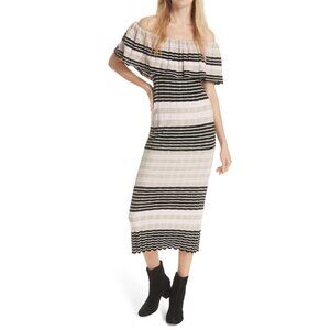 Free People, Off Duty Off the Shoulder Knit Dress, Ivory, Size XS